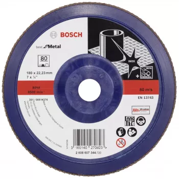Bosch X571 Best for Metal lamelarna brusna ploča 180 mm, P40, cirkonijev oksid, provrt 22,23 mm 2608607344