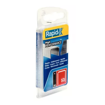 Rapid No. 53 Fine Wire Staples, 12 mm Leg Length, Galvanized Steel, 2500 Pack 40109505
