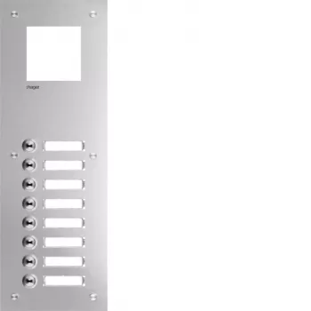 Hager RTQ108X prednja ploča interfona, mono audio, 8 tipki za poziv, bijela