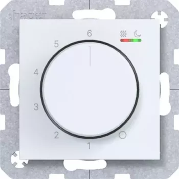 Hager WAN5011WM sobni termostat 230V 15W okretno/tipkalo grijanje/hlađenje polarno bijeli