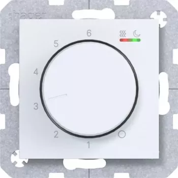 HAGER WAN5010WM Room Temperature Controller 230V/16A Rotary/Push for Heating