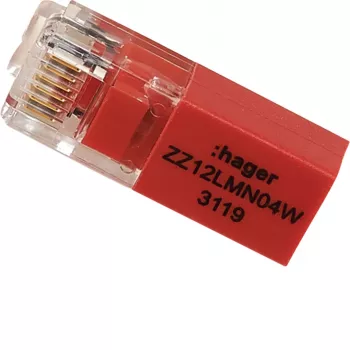 Hager završni otpornik ZZ12LMN04W RJ12 za LMN modul, 120 Ohm