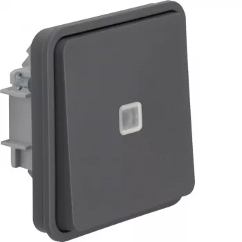 HAGER WNA003 kontrolni preklopni prekidač s tipkom W.1, 1-polni, 10 AX, 250 V AC, polarno bijeli