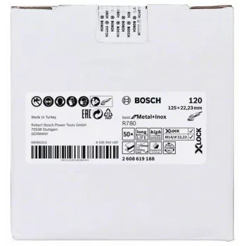 Bosch Best for Metal+Inox R780 netkani brusni disk, 125 mm, X-LOCK, granulacija 120 2608619188
