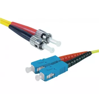 Exertis Connect ST/UPC na SC/UPC singelmode Duplex optički patch kabel, 2m, OS2, LSZH, žuti 392882