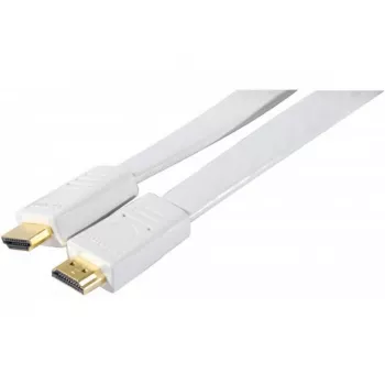 EXERTIS CONNECT High Speed HDMI plosnati kabel, pozlaćeni priključci, HDMI Type-A utikač na Type-A utikač, bijeli, 1,8 m 128312