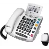 Geemarc Pack SERENTIES Corded Senior Telephone with Fall Detection Pendant, Backlit Display, White