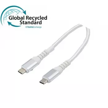 Exertis Connect USB 3.2 Gen 2 kabel, 100W, USB-C na USB-C, GRS, bijeli, 1,0m (532558)