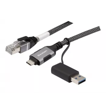 Dexlan USB Gigabit Ethernet mrežni kabel, USB C/A na RJ45, 2,0 m (310702)