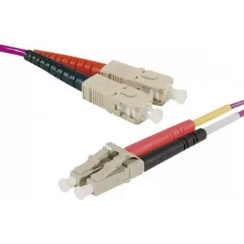 EXERTIS CONNECT optički patch kabel Eco, 50/125 µm, OM4 vlakno, SC Duplex utikač/LC Duplex utikač, erika-violet, 3,0 m UPC UPC brušenje (392803)