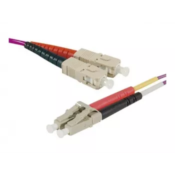 EXERTIS CONNECT optički patch kabel Eco, 50/125 µm, OM4 vlakno, SC Duplex utikač/LC Duplex utikač, erika-violet, 3,0 m UPC UPC brušenje (392803)