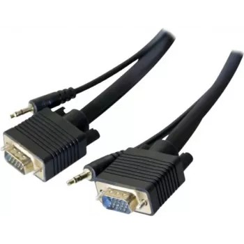 EXERTIS CONNECT S-VGA monitor kabel s audiom, 15-pinski HD D-Sub utikač na utikač, 5,0 m, crni 137221