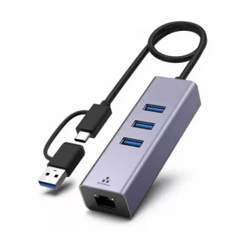 Exertis Connect USB 3.1 Gigabit Ethernet mrežni adapter s USB hubom i Type-C konverterom (310763)