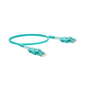 EXERTIS CONNECT Uniboot optički patch kabel, OM3, LC duplex na LC duplex, UPC, aqua, 2 m 392942
