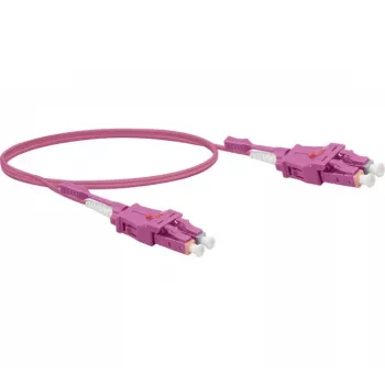 Exertis Connect LC/UPC na LC/UPC OM4 multimodni duplex optički patch kabel, 2m, Uniboot, bez halogena, erika ljubičasta 392952