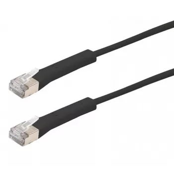 Exertis Connect Cat. 6A F/FTP zakrivljeni patch kabel, bez halogena, crni, 0,3 m (854011)