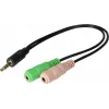 Exertis Connect CTIA adapter za slušalice - 3,5mm TRRS na dual TRS (razdjelnik za slušalice/mikrofon) 721135