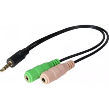 Exertis Connect CTIA adapter za slušalice - 3,5mm TRRS na dual TRS (razdjelnik za slušalice/mikrofon) 721135