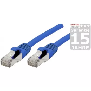 EXERTIS CONNECT Cat 6A S/FTP patch kabel, 0,5 m, plavi, Slim Snagless Boot 858451