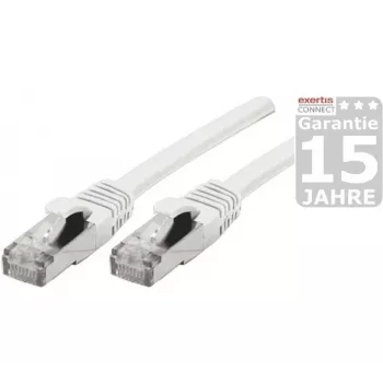 EXERTIS CONNECT Cat 6A S/FTP Patch Cable, White, 3.0 m, Slim Bend Protection 858503