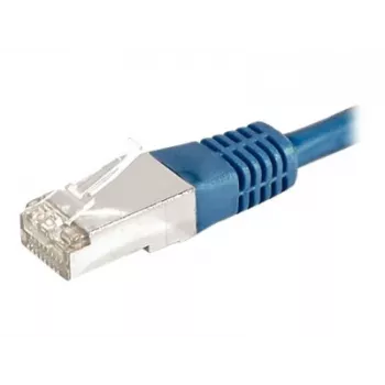 EXERTIS CONNECT 859515 Cat6a F/UTP Patch Cable, 0.15 m, Blue, 10 Gbps, Slim Boot
