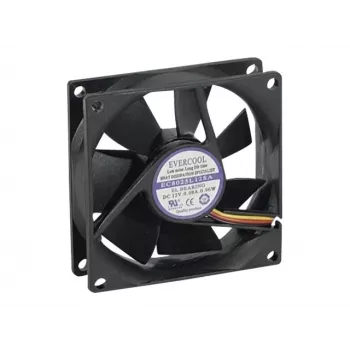Exertis Connect Evercool 80 mm ventilator kućišta – klizni ležaj, 2000 okr/min, 26,5 CFM, crni, 910184