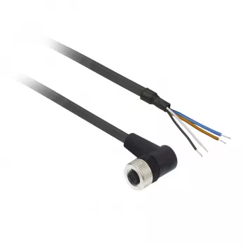 TMSS GERMANY Telemechanique Sensors M12 Female 4-Pin Straight PUR Cable, 10m, Black, IP67 XZCP1241L10