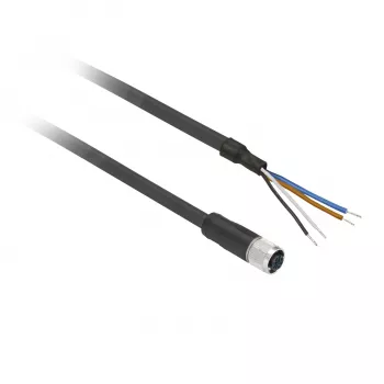 TMSS GERMANY Telemechanique Sensors M12 Female Straight PUR Cable 5m 4-Pin XZCP1141L5