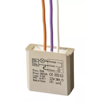 GROTHE Flush-Mounted Impulse Relay 230V AC 3-500W Push Button MTR500E 5454050