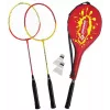 SCHILDKROT badminton set za 2 igrača, crveno-žuti, kaljeni čelični reketi, rekreativna kvaliteta, 970902