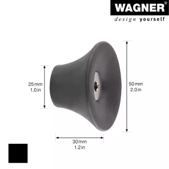 Wagner design yourself TULIP kuka za garderobu, 1 kuka, crna, cink tlačno lijevana, plastificirana, vijčana montaža 17030221