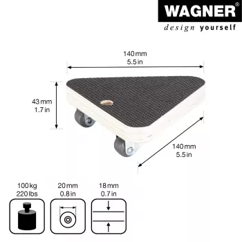 Wagner design yourself transportni kotač MM 1314 smeđi 140 x 140 x 43 mm do 100 kg (20131401)