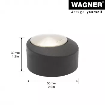 Wagner Design Yourself EH 5181 podni graničnik vrata, cinkov lijevani metal s gumenim odbojnikom, mat nikal, 50 mm 15518111