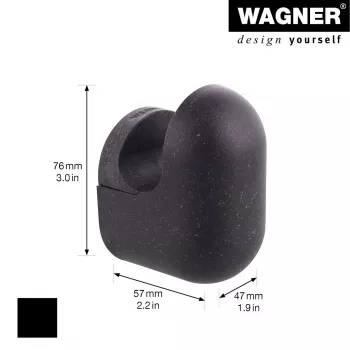 Wagner design yourself PILL kuka za garderobu, 1 kuka, crna, aluminij, zidna montaža, 40 mm 17040221