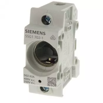 Siemens 5SG17021 D02 1-polno 63A držač osigurača, 400V AC, vijčano pričvršćenje, sivi