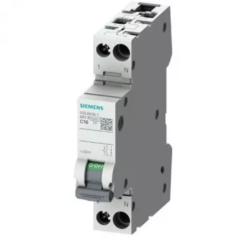 SIEMENS SENTRON 5SL6 zaštitni prekidač strujnog kruga 5SL6016-6, 1P+N, B16, 6kA, 230V