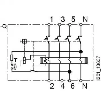 Siemens SENTRON 5SV36448 zaštitni prekidač diferencijalne struje, tip A, 40 A, 300 mA, 4-polni, 400 V, selektivni