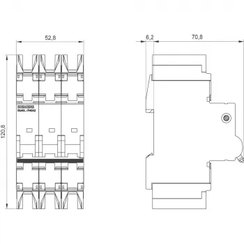 Siemens SENTRON 5SJ4 3-polni zaštitni prekidač strujnog kruga, C-karakteristika, 16 A, 6 kA, 400 V AC 5SJ43167HG42