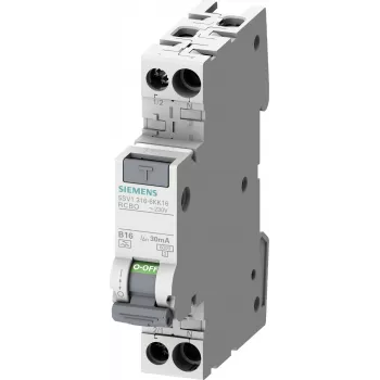 Siemens 5SV1316-7KK06 RCBO, 1P+N, 6 A, C-karakteristika, 30 mA, tip A, 6 kA