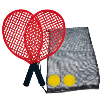 Schildkröt set za beach tennis, crno-crveni – 2 plastična reketa i meka loptica 970130