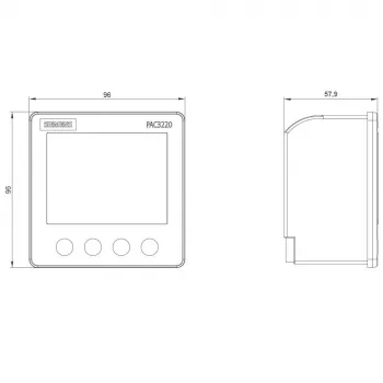 Siemens SENTRON PAC3220 mjerač snage, Modbus TCP, LCD, 96x96mm ugradnja u ploču, 690/400V AC, 24-60V DC pomoćni napon, vijčane stezaljke 7KM32201BA011EA0