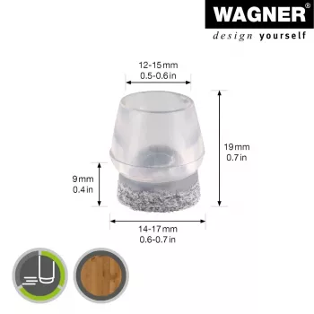 Wagner design yourself EH 0555 kapice za noge stolice plastika Ø 14-17 mm 4 kom. (15055599)