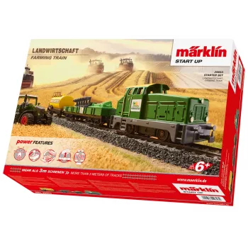 Märklin 29653 H0 početni set poljoprivreda – digitalna parna lokomotiva BR 81 s mfx+ zvukom, Mobile Station 3, C-oval tračnica, vagoni s traktorom i balama sijena