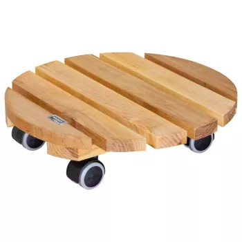 WAGNER Multiroller ERLE soft okrugli Ø34cm kolica za biljke, masivno drvo johe, 100 kg, 3 okretna kotača, zaštita poda 20026201