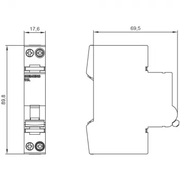 Siemens SENTRON 5SL6010-6 automatski osigurač, 1P+N, C10, 230V, 6kA