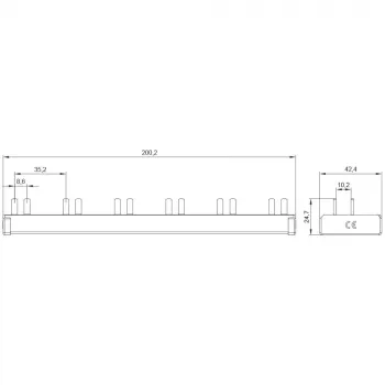 SIEMENS 5ST36760 sabirnica s iglama 10mm² 1P+N 12 modula, 6 AFDD + 6 komponenti