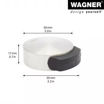Wagner Design Yourself EH 5111 podni graničnik vrata, cink lijevani s gumenim prstenom, saten nikal, promjer 50 mm (15511111)