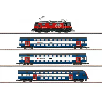 Märklin 81195 Z mjerilo set vlaka - Zürich S-Bahn SBB električna lokomotiva i dvokatni vagoni