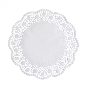 PAPSTAR okrugle papirnate podloge za torte Ø 28 cm, 100 komada, bijeli čipkasti uzorak 12268