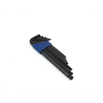 Brüder Mannesmann M 299 7-dijelni set L-oblika imbus ključeva, krom-vanadij čelik, metrički 2,5-10 mm, DIN 911, satin kromirani, s plastičnim držačem